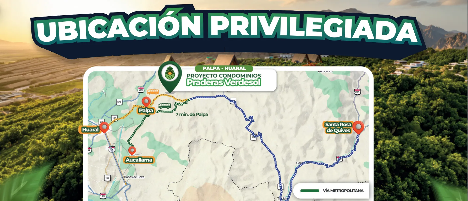 Mapa referencial de ubicación de Praderas Verdesol